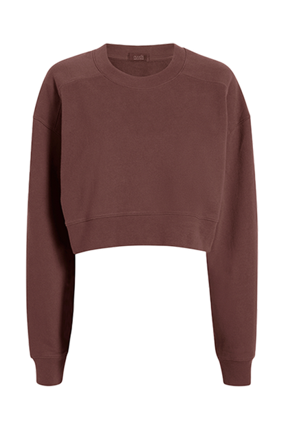 Cropped Crewneck Sweatshirt | Coffee
