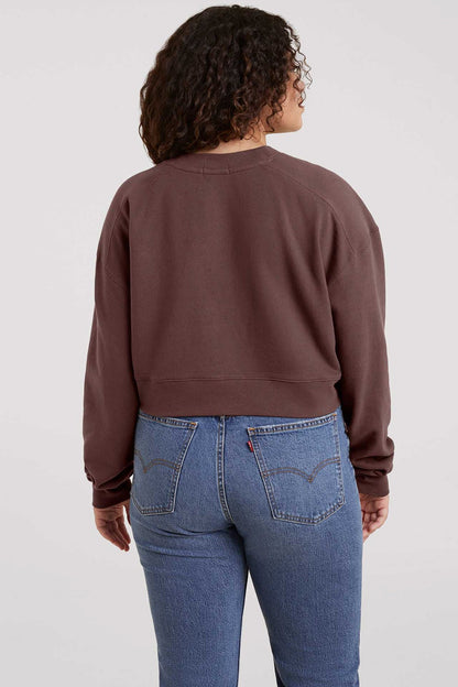 Cropped Crewneck Sweatshirt | Coffee