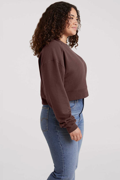 Cropped Crewneck Sweatshirt | Coffee