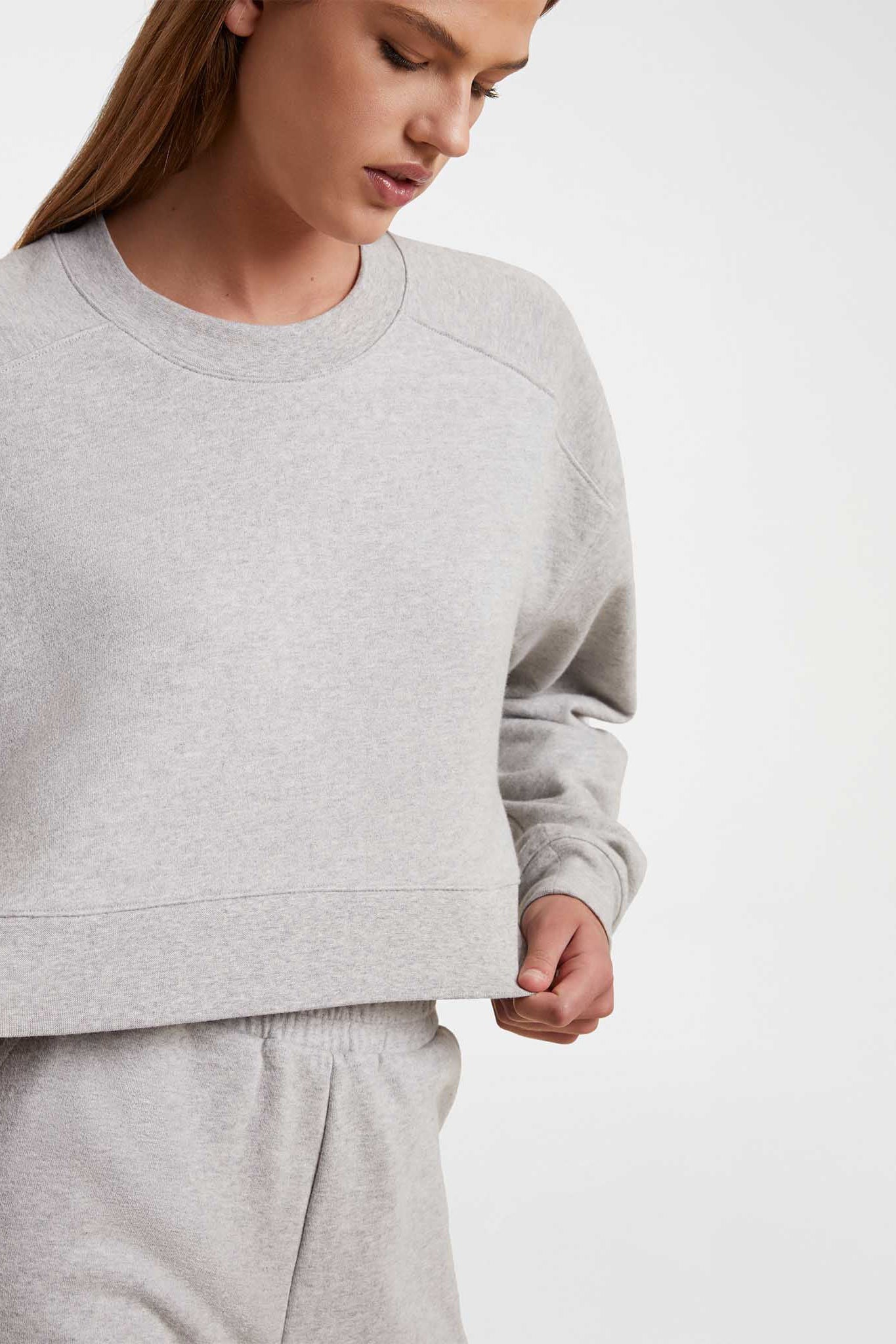 Cropped Crewneck Sweatshirt | Heather Grey