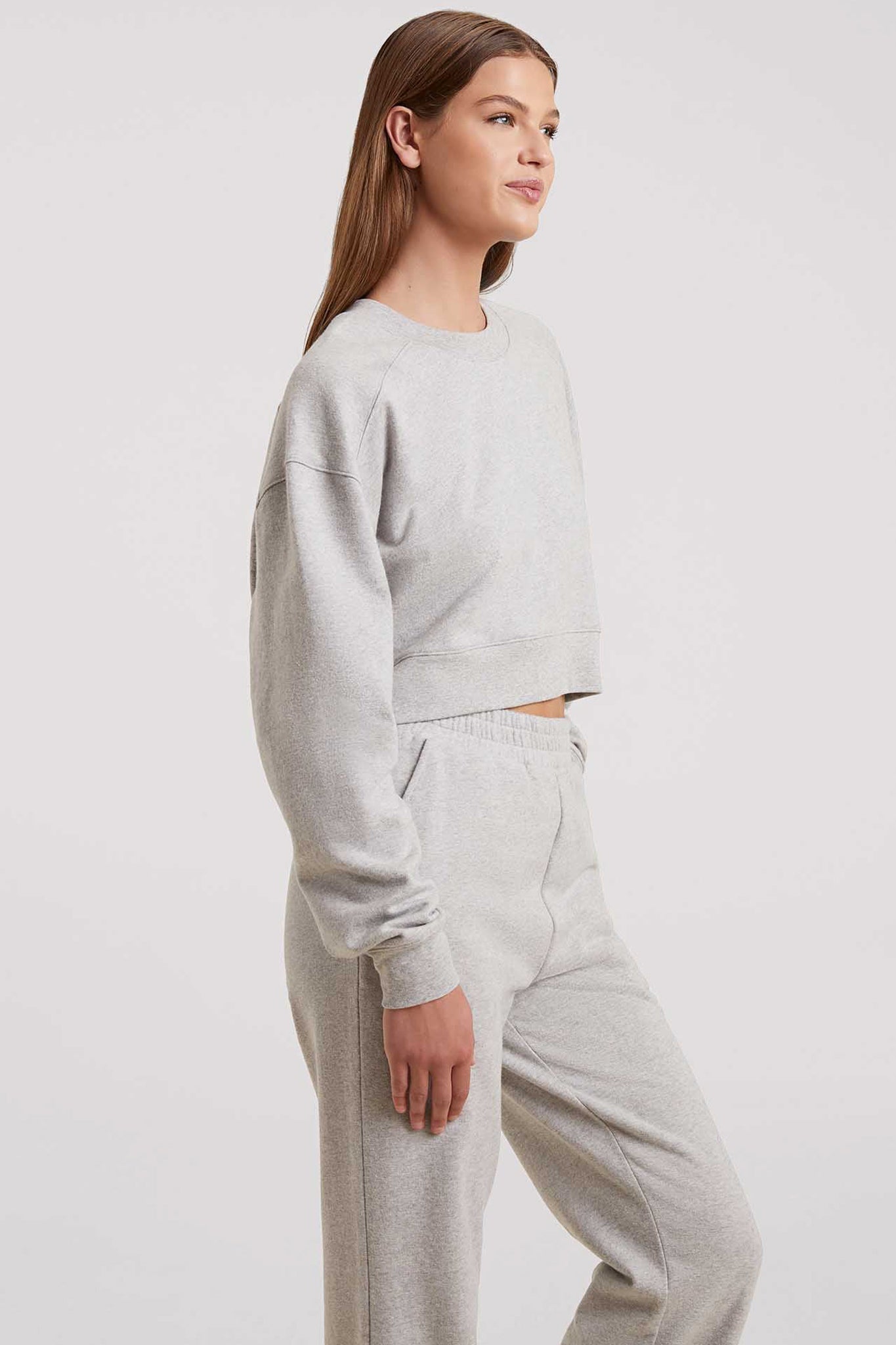 Cropped Crewneck Sweatshirt | Heather Grey