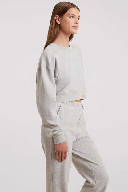 Cropped Crewneck Sweatshirt | Heather Grey