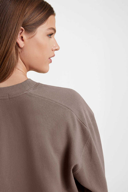 Cropped Crewneck Sweatshirt | Mocha