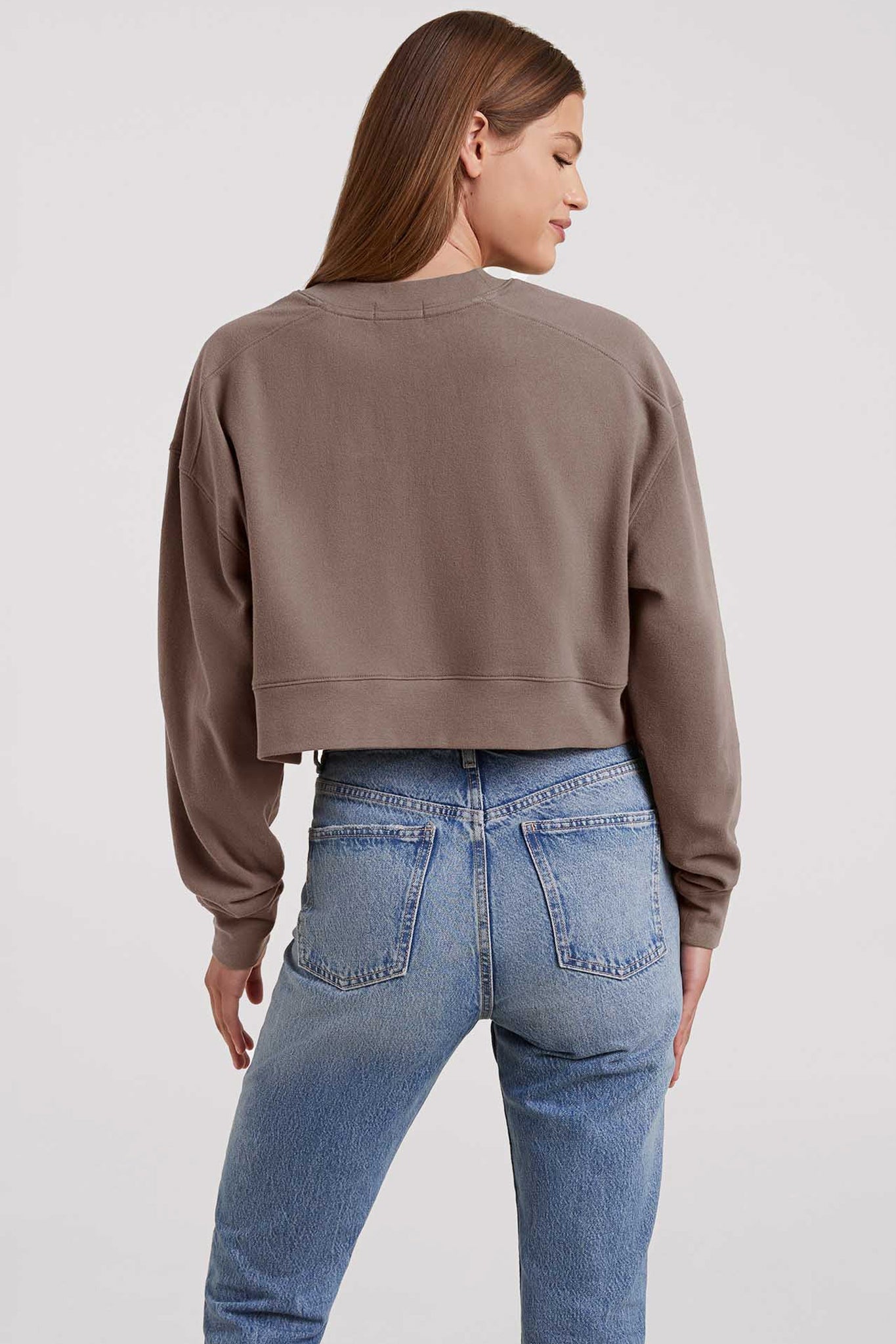 Cropped Crewneck Sweatshirt | Mocha