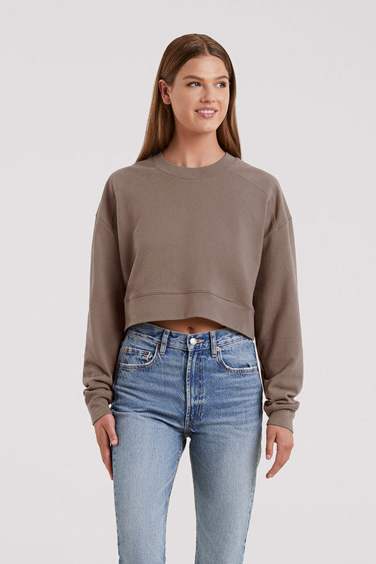 Cropped Crewneck Sweatshirt | Mocha