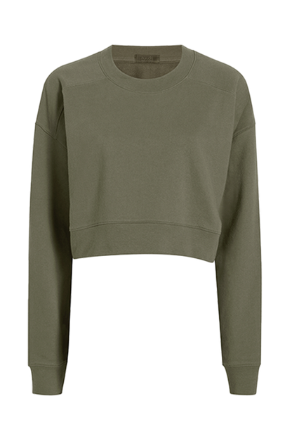 Cropped Crewneck Sweatshirt | Olive