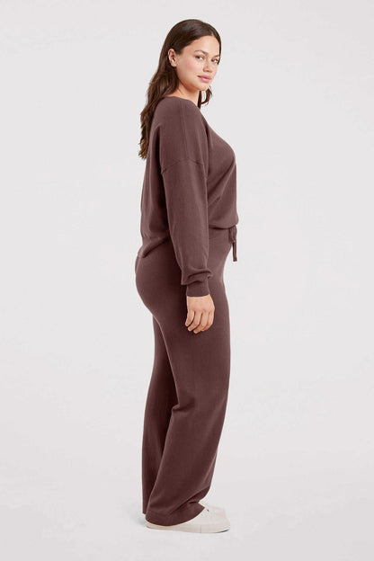 Luxe Knit Wide Leg Pant | Coffee