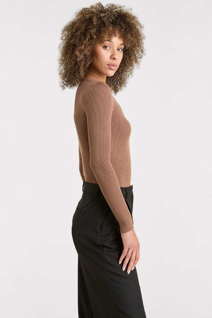 Sweetheart Sweater Bodysuit | Chocolate