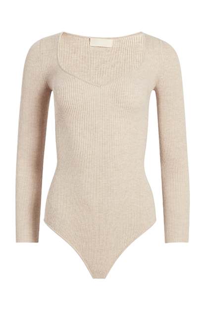 Sweetheart Sweater Bodysuit | Heather Oat