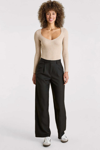 Sweetheart Sweater Bodysuit | Heather Oat