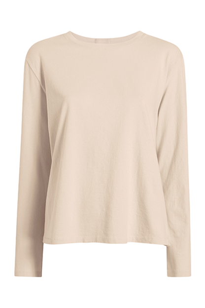 Vintage Cotton Long Sleeve Everyday T-Shirt | Bone