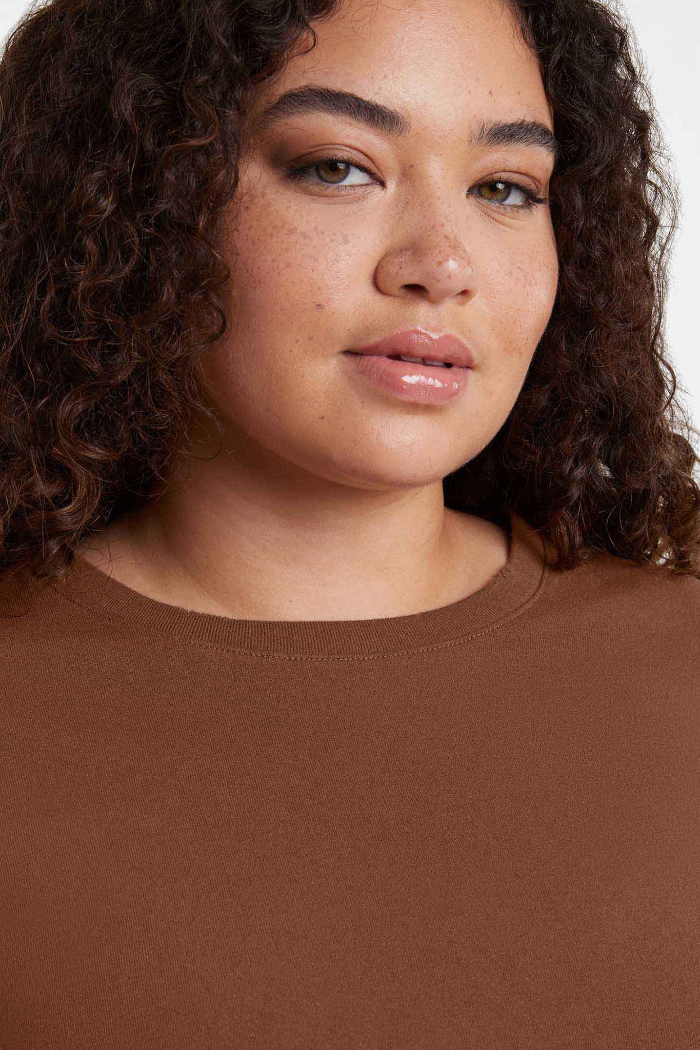 Vintage Cotton Long Sleeve Everyday T-Shirt | Chocolate