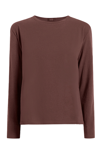 Vintage Cotton Long Sleeve Everyday T-Shirt | Coffee