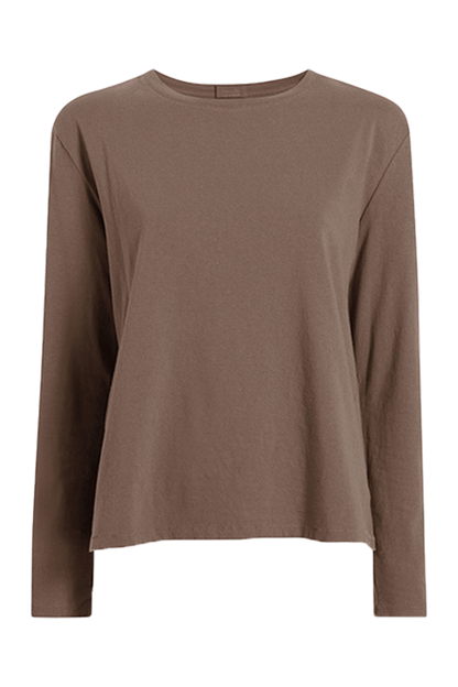 Vintage Cotton Long Sleeve Everyday T-Shirt | Mocha
