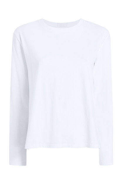 Vintage Cotton Long Sleeve Everyday T-Shirt | White