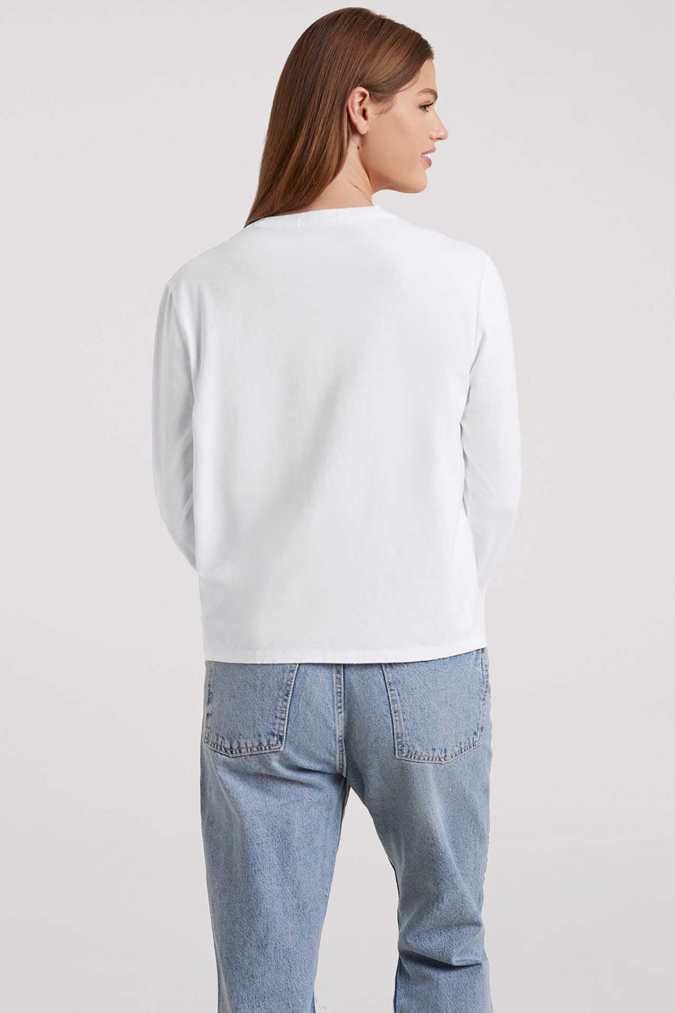 Vintage Cotton Long Sleeve Everyday T-Shirt | White
