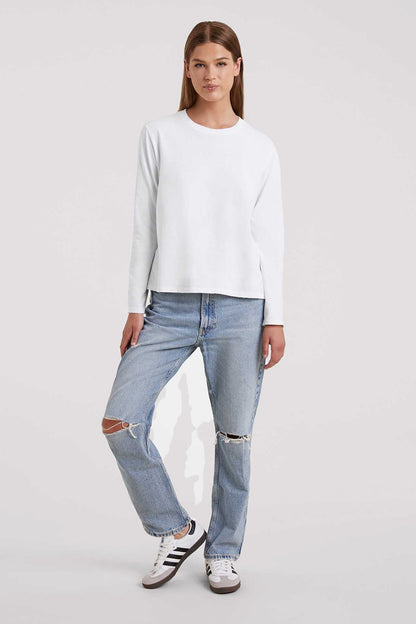 Vintage Cotton Long Sleeve Everyday T-Shirt