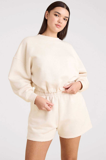 Vintage Fleece Cinch Waist Sweatshirt | Heather Bone