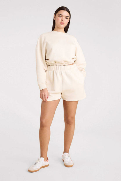 Vintage Fleece Cinch Waist Sweatshirt | Heather Bone