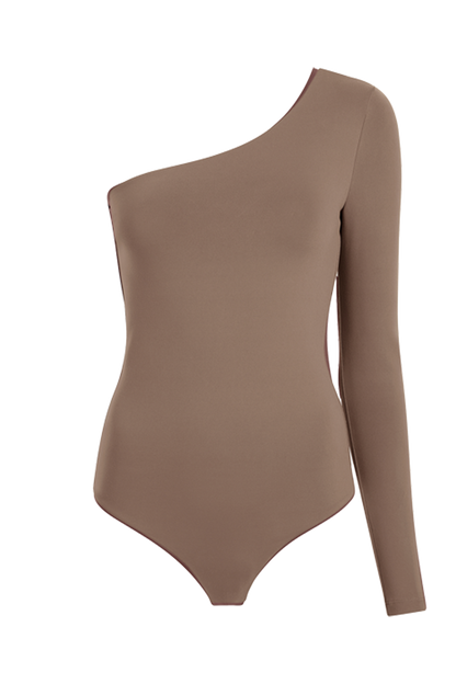 One Shoulder Bodysuit | Mocha