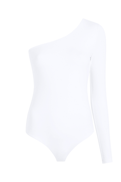 One Shoulder Bodysuit | White