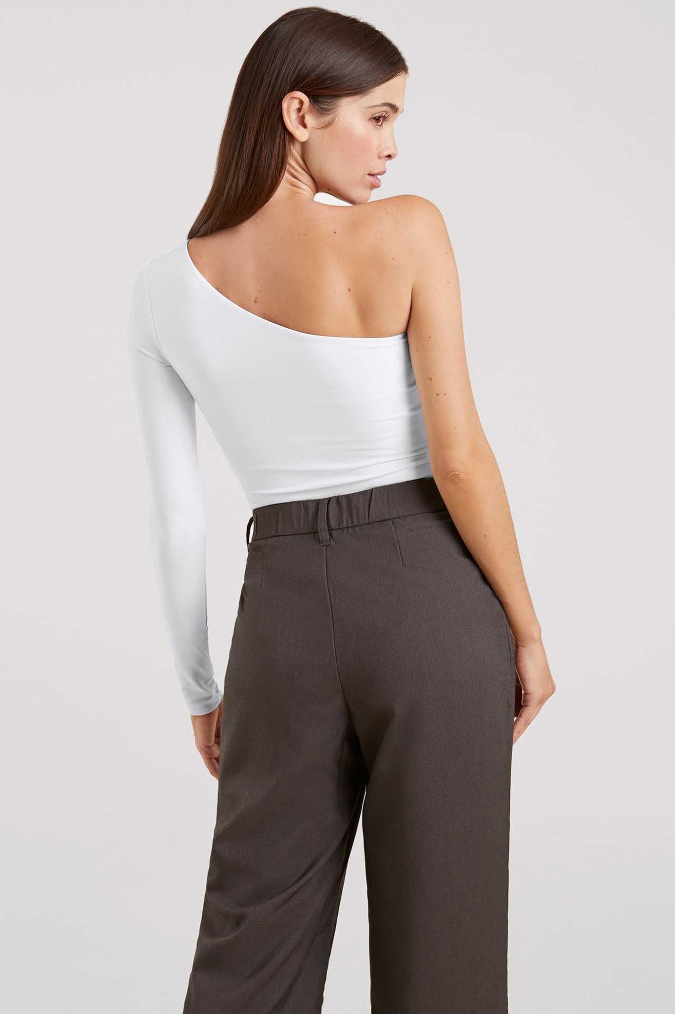 One Shoulder Bodysuit | White