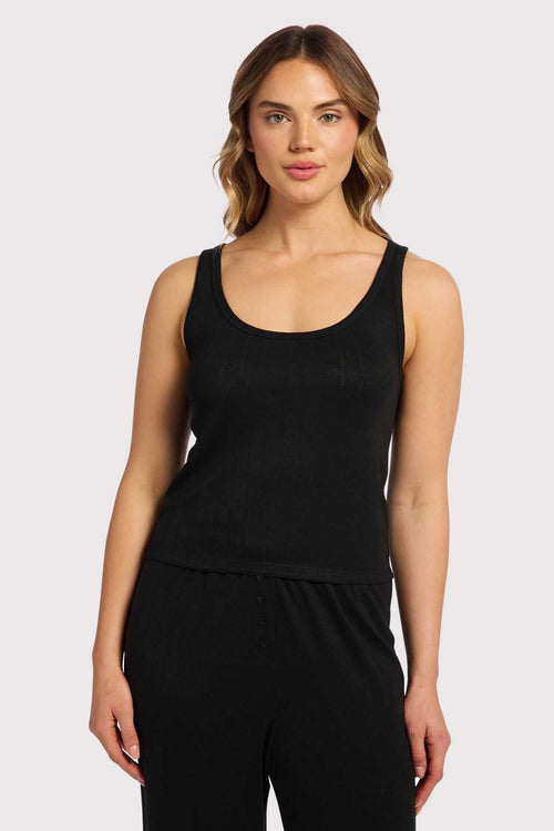 Heart Pointelle Pajama Scoop Tank