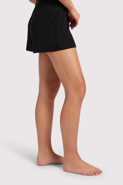 Heart Pointelle Pajama Cheeky Short | Black