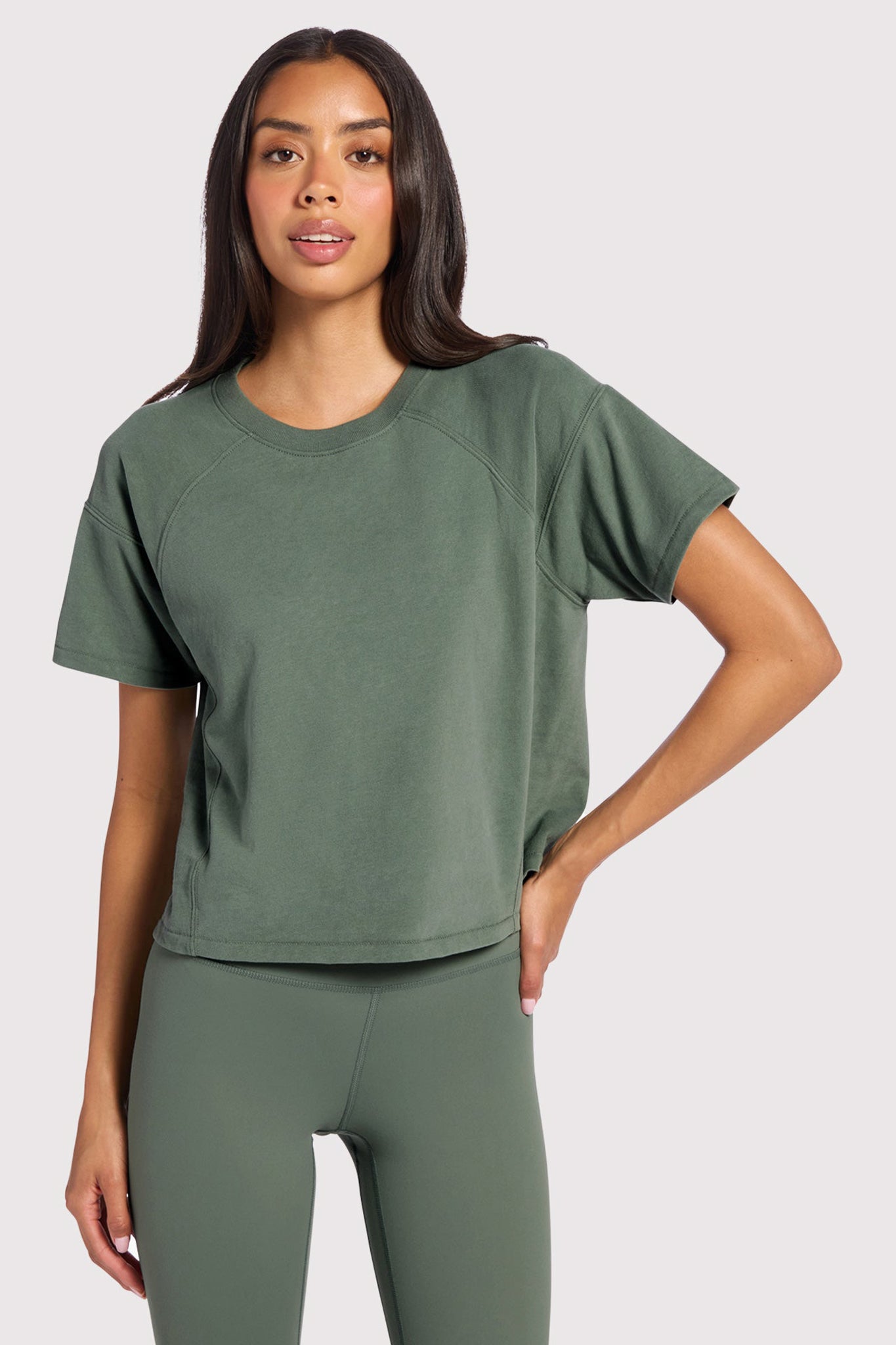 Steady Seamed Tee | Agave