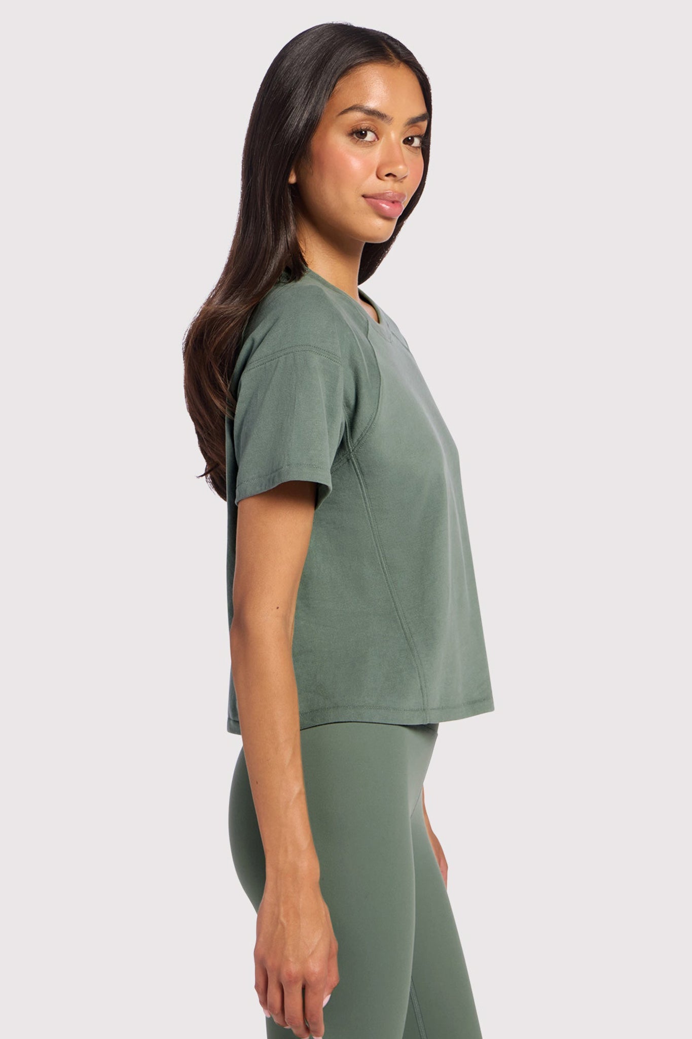 Steady Seamed Tee | Agave