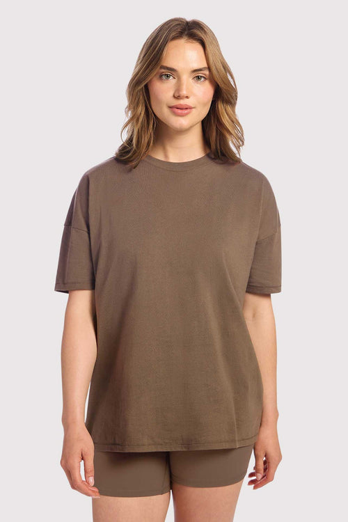 Soft Cotton Oversized Tee | Mocha