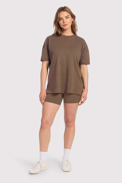 Soft Cotton Oversized Tee | Mocha