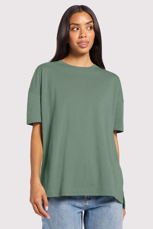 Soft Cotton Oversized Tee | Agave