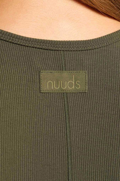 Sporty Rib Racer Tank | Darkest Olive