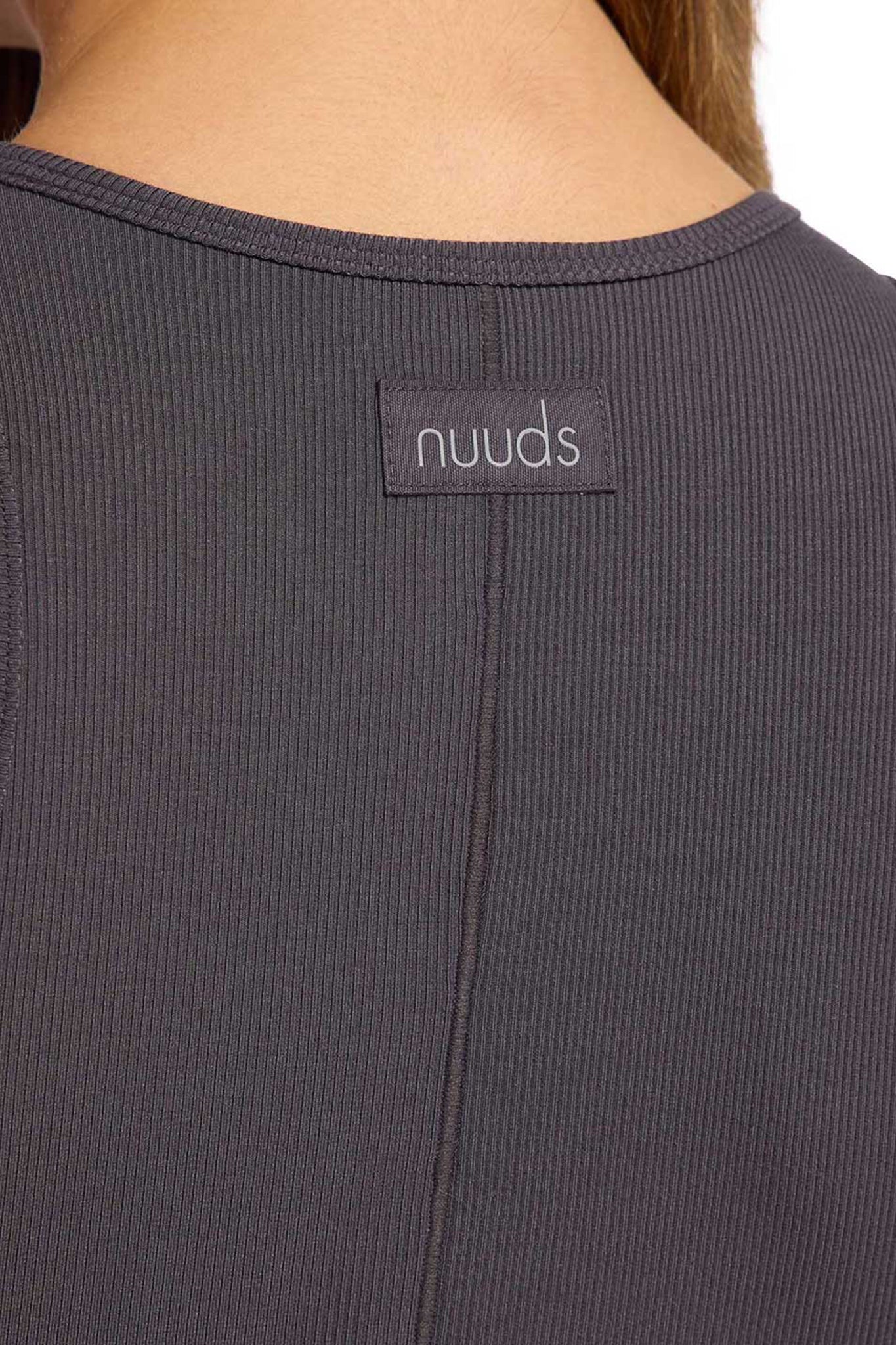 Sporty Rib Racer Tank | Graphite