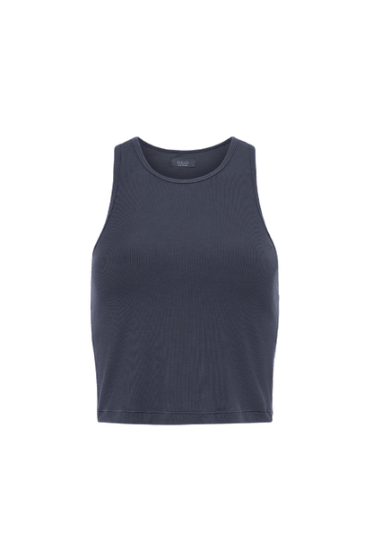 Sporty Rib Racer Tank | Graphite