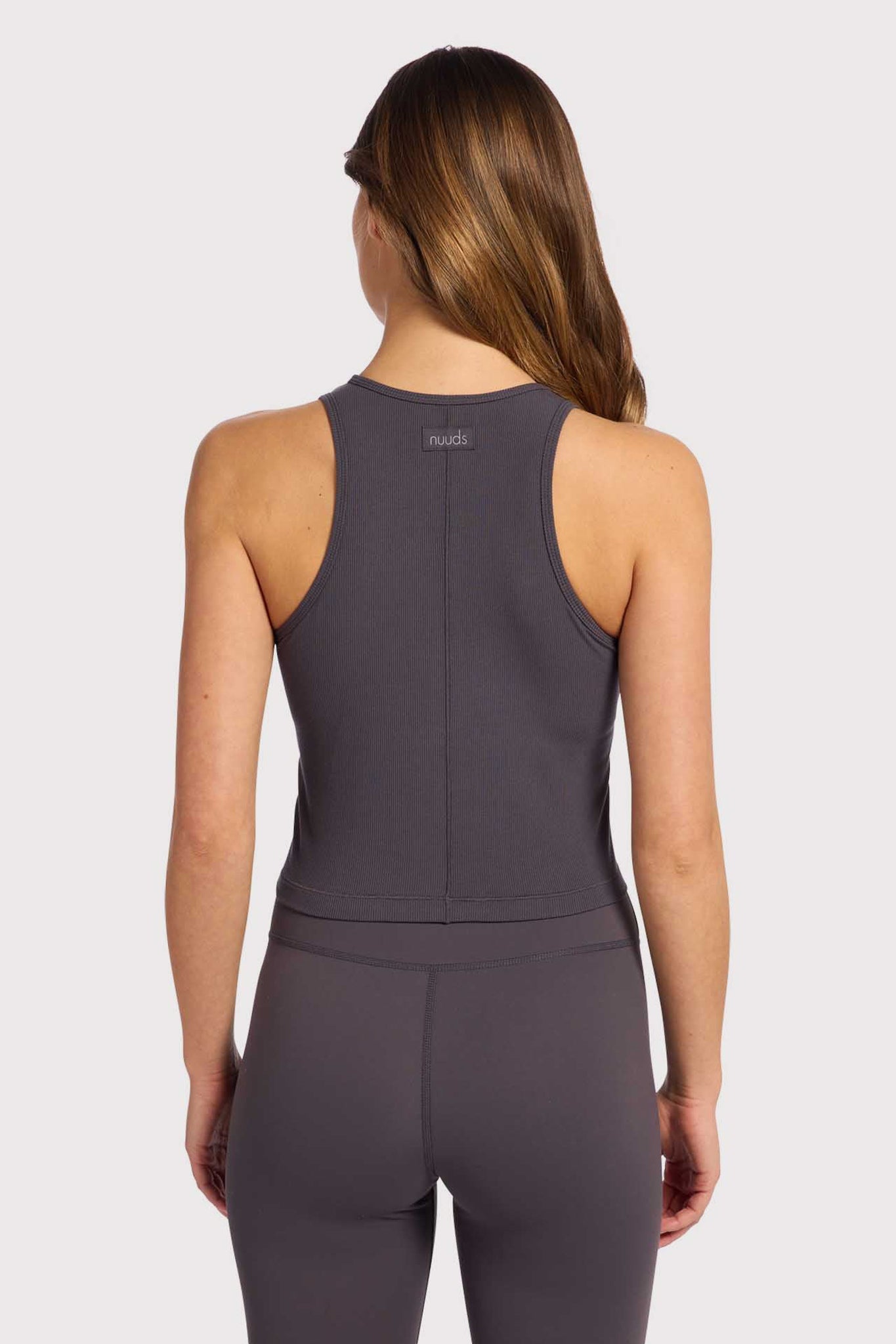 Sporty Rib Racer Tank | Graphite
