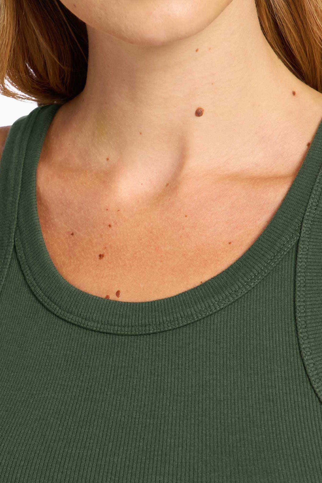 Essential Rib Tank | Darkest Olive