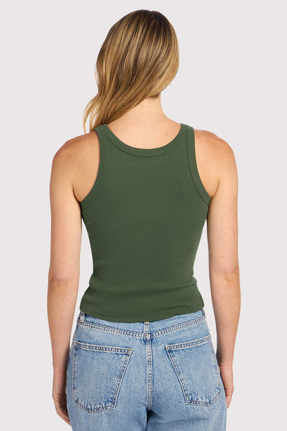 Essential Rib Tank | Darkest Olive
