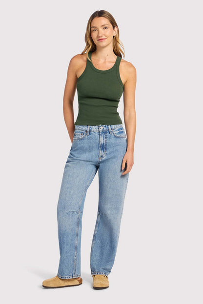 Essential Rib Tank | Darkest Olive