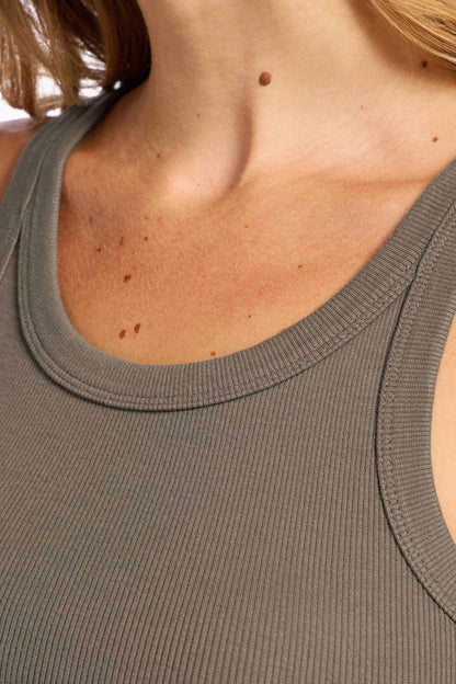 Essential Rib Tank | Mocha