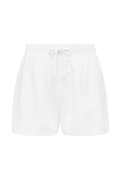 Linen Beach Short | White