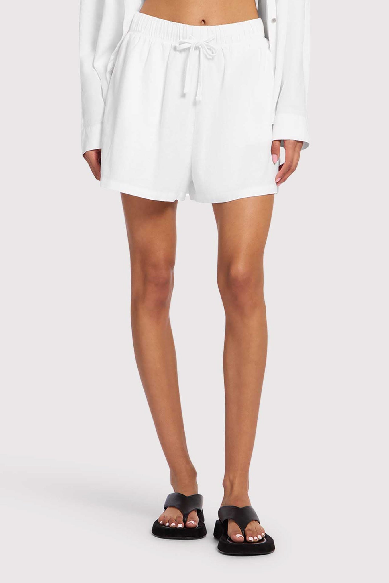Linen Beach Short | White