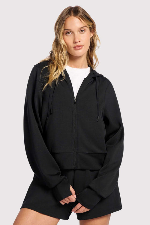Soft Motion Zip Hoodie | Black