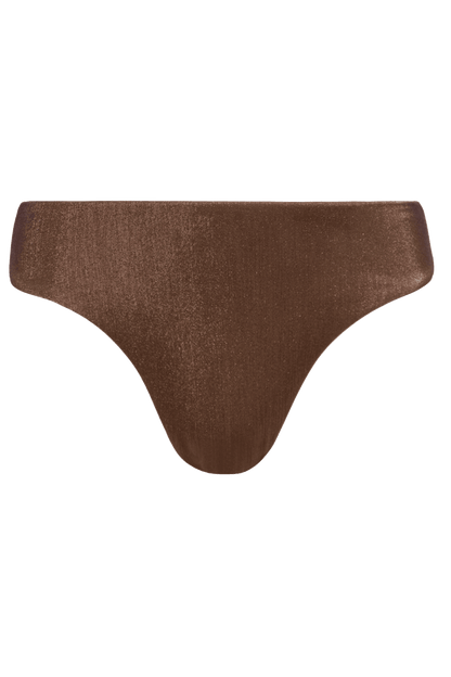 Shimmer Low Waist Bikini Bottom | Coffee