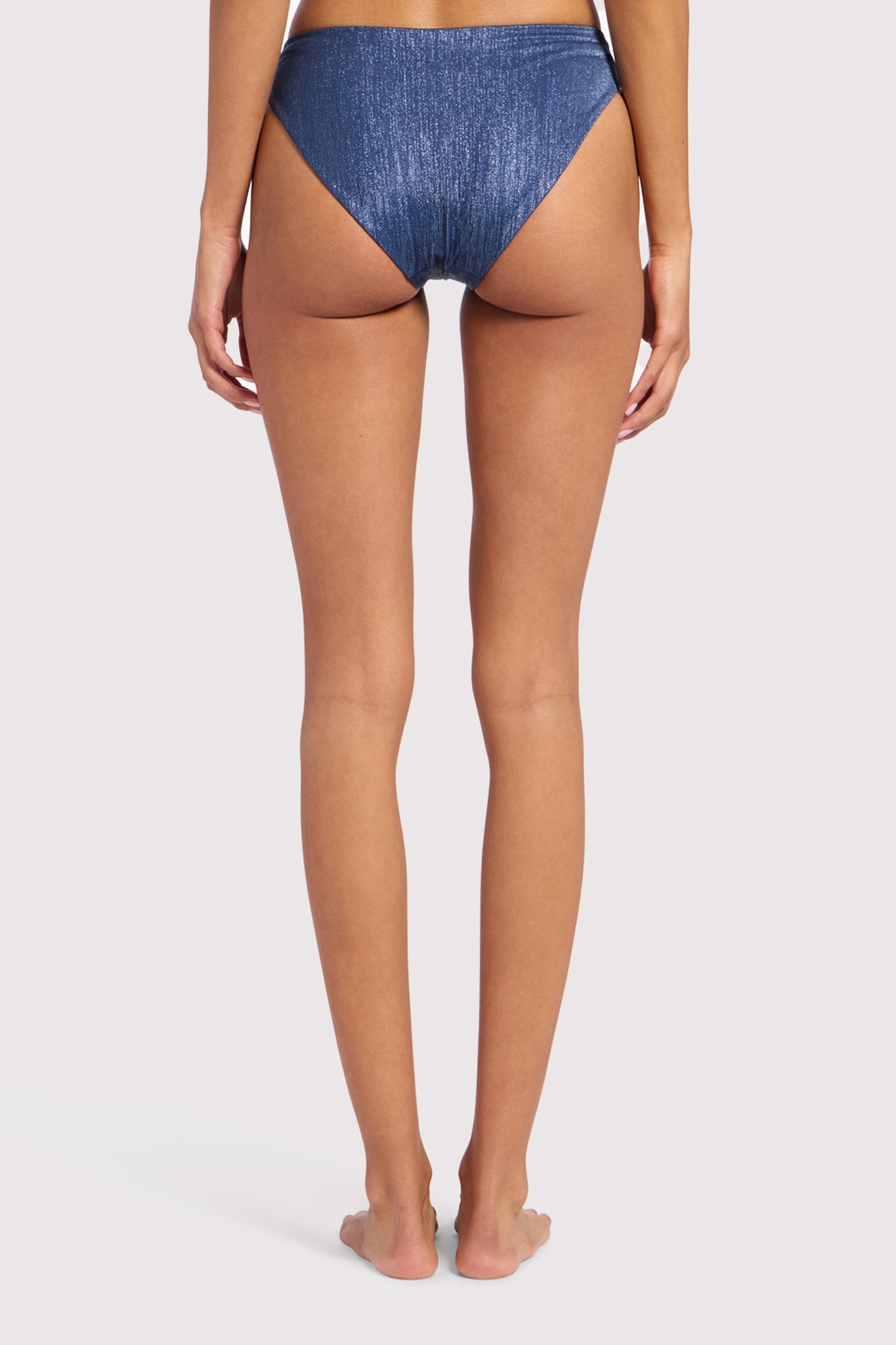 Shimmer Low Waist Bikini Bottom | Navy