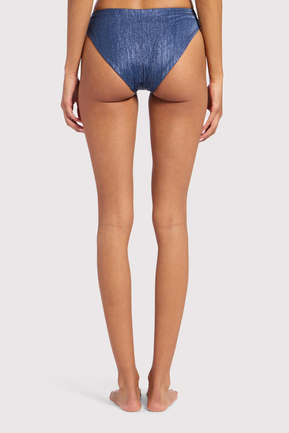 Shimmer Low Waist Bikini Bottom | Navy