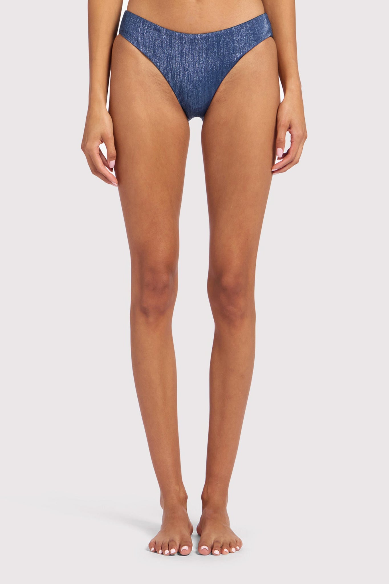Shimmer Low Waist Bikini Bottom | Navy