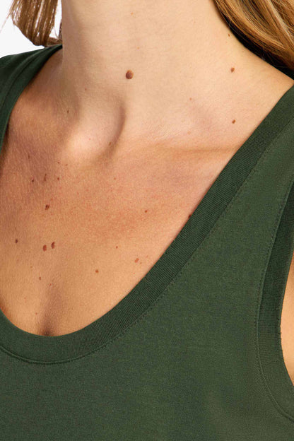 Soft Cotton Everyday Tank | Darkest Olive