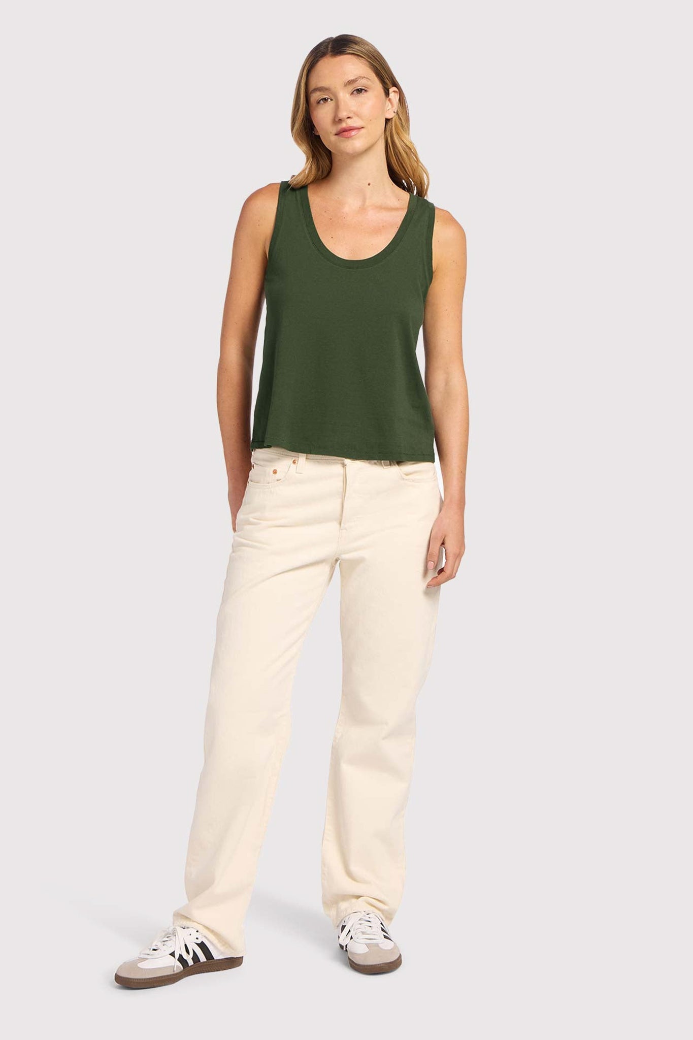 Soft Cotton Everyday Tank | Darkest Olive